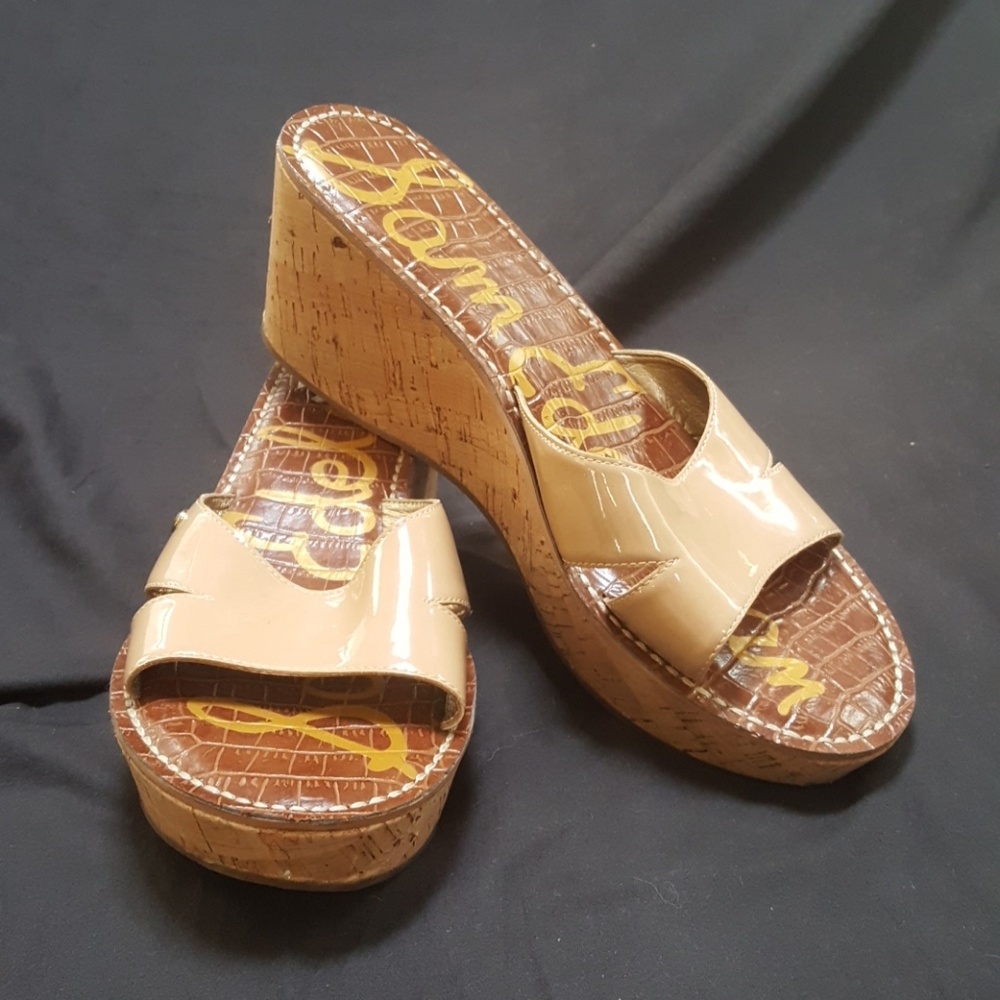 Ladies beige SAM EDELMAN Wedges Size 10M